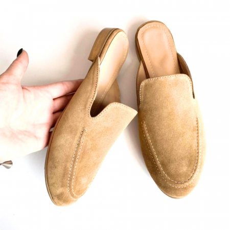 Saboti - Saboti dama din piele intoarsa Sheva Beige