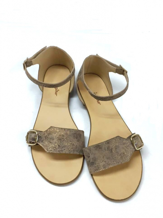 Sandale - Sandale de dama din piele Ada Bronzo