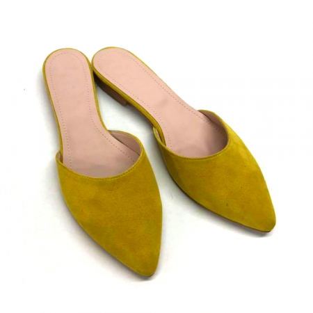 ⚡ LIVRARE IMEDIATĂ! - Saboti dama din piele intoarsa Calista Yellow, 38