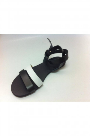 Sandale de dama din piele double stripe Black&White [2]