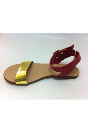 Sandale de dama din piele Golden Red [1]