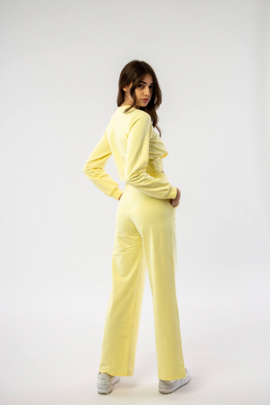 Set sport cu pantaloni si bluza din bumbac galben Upway [3]