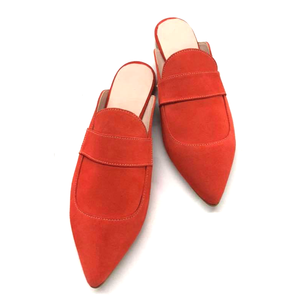 Saboti dama din piele intoarsa Serena Red, 38 38, rosu