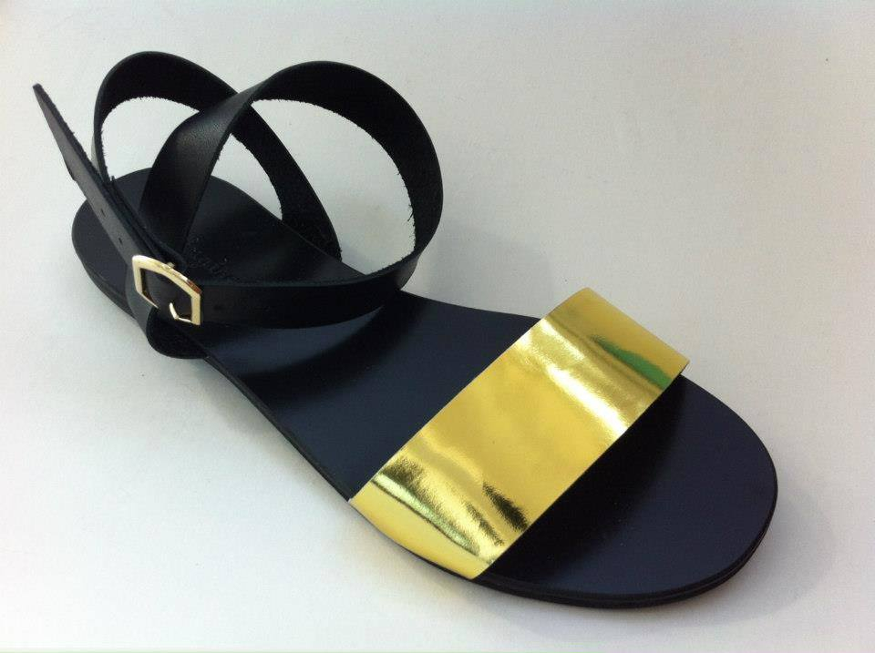 Sandale de dama din piele Black Golden 35, auriu