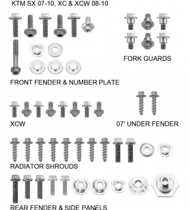 SET SURUBURI CARENE KTM SX 125/250 2007-2010 [1]