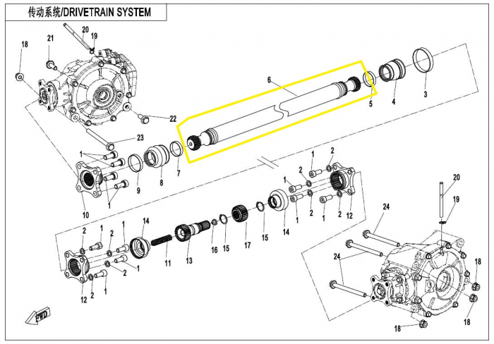AX CARDAN FATA CFMOTO UFORCE 1000 2018-2021 ( UTV ) [2]