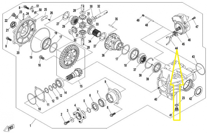PARGHIE CUPLAJ DIFERENTIAL SPATE CF MOTO 400/450/500/520/550/600/625 16-23 [2]