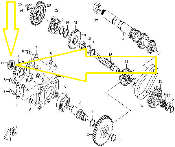 PIULITA AX PINION CONIC TRANSMISIE CFMOTO ATV/SSV/UTV 2007-2026 [2]
