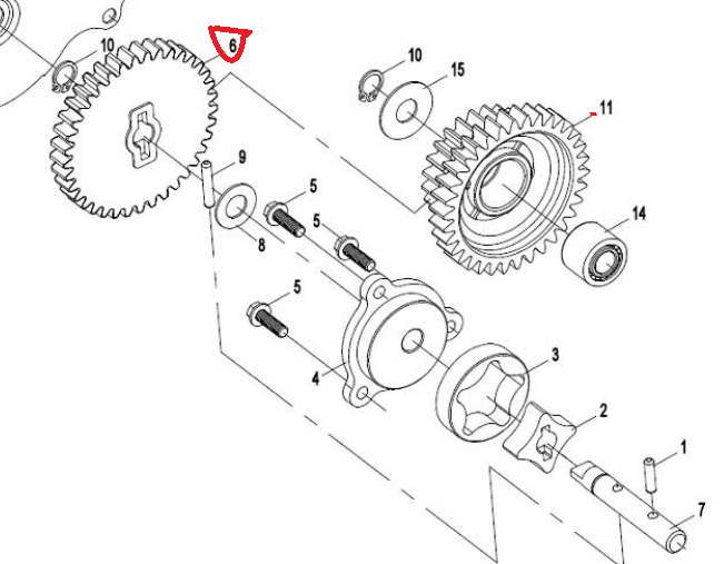 PINION POMPA ULEI CFMOTO 400/450/520/550/600/625 2015-2024 [3]