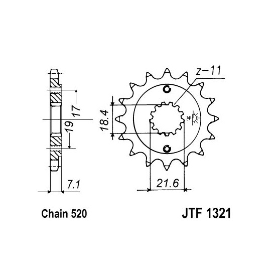 PINION FATA HONDA CBF 250, XR 250R Honda CB CBF CBR CBX CMX CRF XR  13 DINTI [1]