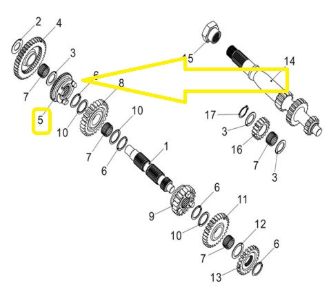 PINION CUTIE VITEZA CFMOTO ATV/UTV/SSV 400/450/520/550/625 2014-2026 [4]