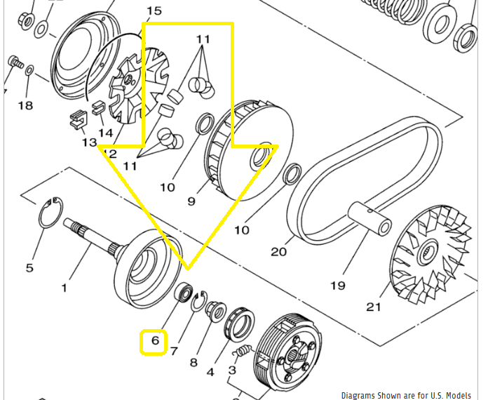 RULMENT ACE OALA AMBREIAJ YAMAHA GRIZZLY 350 / GRIZZLY 550 / GRIZZLY 700 /  BRUIN 350 / TIJA AMBREIAJ MOTO [2]