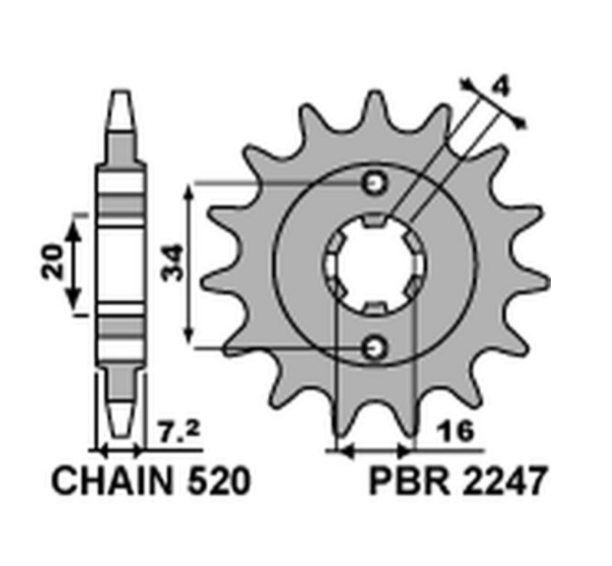 PINION FATA KTM DUKE, RC 125/200 2011-2024 / Husqvarna Svartpilen 125 ABS / Husqvarna Vitpilen 701 [2]