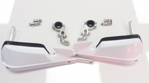 SET HANDGUARD ALUMINIU + PRINDERI UNIVERSAL HUSQWARNA / KTM / YAMAHA ALB [2]