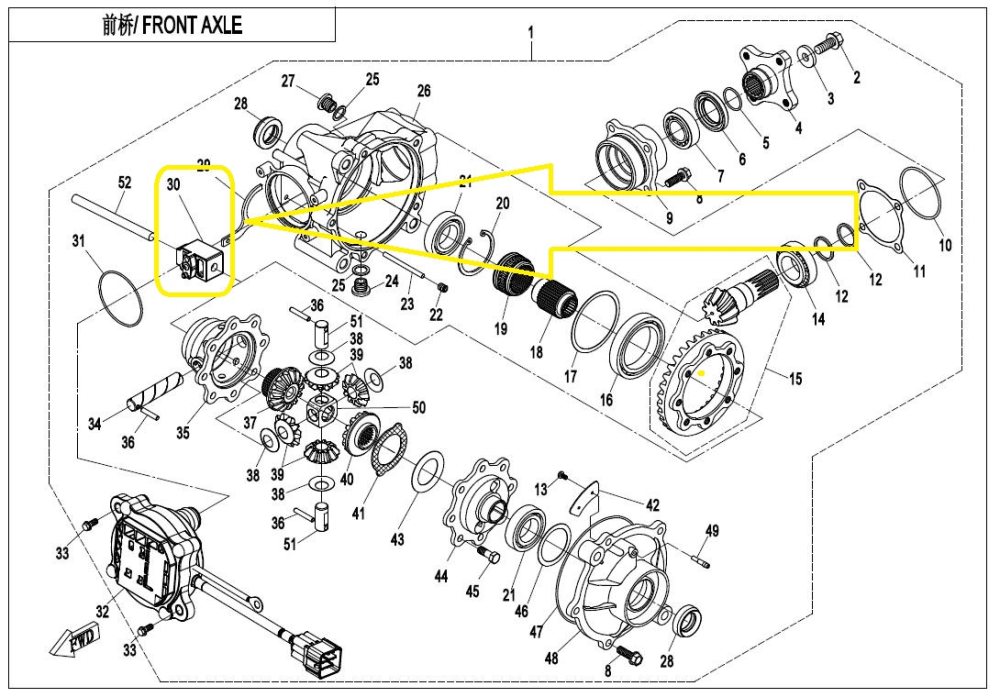 PIN ACTIONARE MOTORAS GRUP CFMOTO ATV/SSV/UTV 600,850,950,1000 2020-2026 [2]