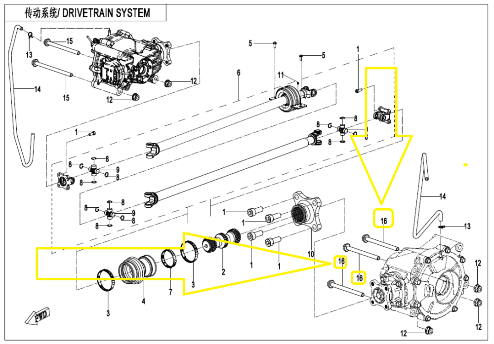 BOLT PRINDERE GRUP / FUZETA SPATE CFMOTO ATV/SSV/UTV 2017-2026 [2]