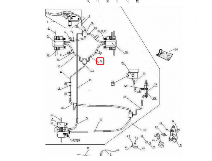 CONDUCTA LINHAI FATA DREAPTA DISTRIBUITOR-ETRIER LINHAI 400/500/550/M565/570 NR 23/30 [3]