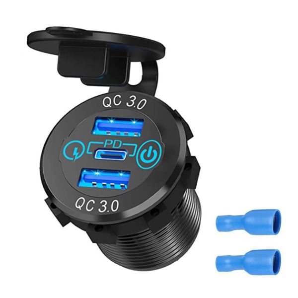 PRIZA UNIVERSALA CARENAJ  MOTO / ATV USB / USB TYPE C [1]