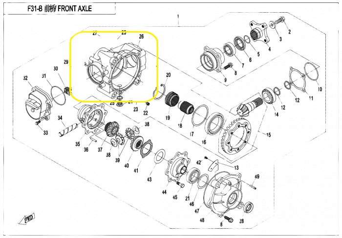 CARCASA GRUP FATA CFMOTO CFORCE 400 / 450 / 520 / 550 / 850 XC / 10000 [3]