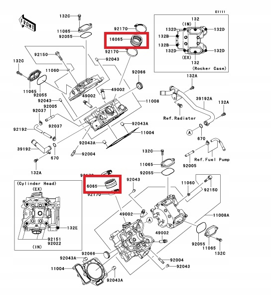 FLANSA ADMISIE KAWASAKI KVF 650 2006-2013 / KVF 750 2005-2007 OEM [4]