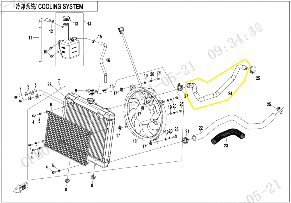 FURTUN RADIATOR CFMOTO CFORCE 600 / 625 2022-2025 [2]