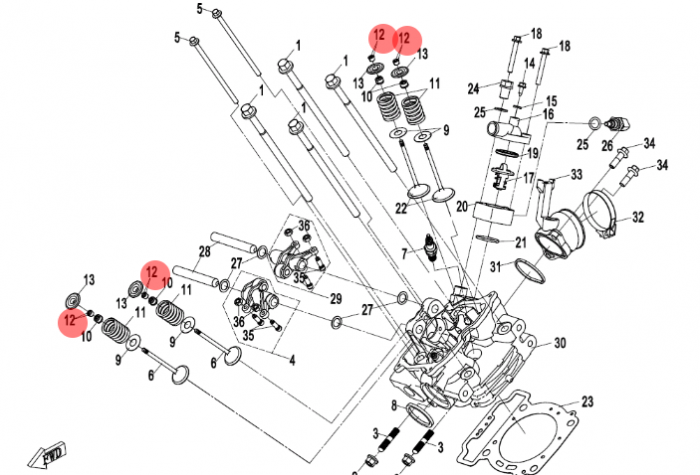 SIGURANTA SUPAPA CFMOTO ATV/UTV/SSV 400/450/520/550/625/800/820/850/1000 2013-2024 [3]