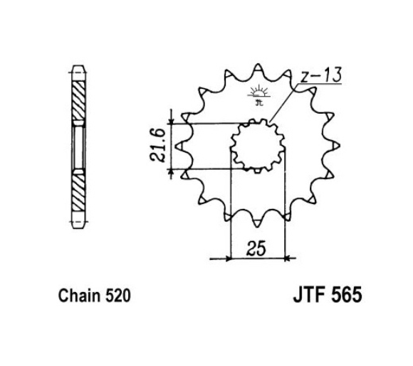 PINION FATA YAMAHA YZ 250 2T  / YZF 400/426/450  / YAMAHA YFZ 450 '04-'13 [2]