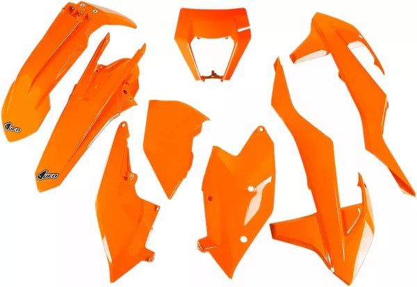 SET UFO PLASTIC (KIT COMPLET) CU CAPACĂ TELESCOPE KTM EXC/EXC-F TPI '17-'19 CU CAPAC LĂMPĂ [2]