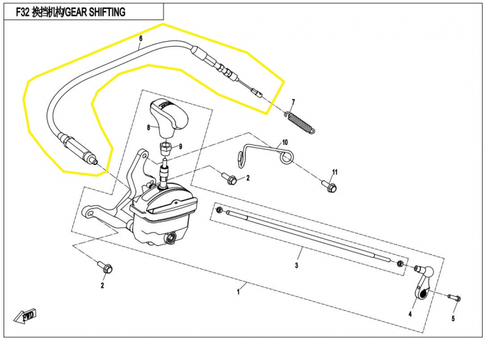 CABLU MANETA - DEBLOCARE SCHIMBATOR CFMOTO CFORCE 800 / 820 [2]