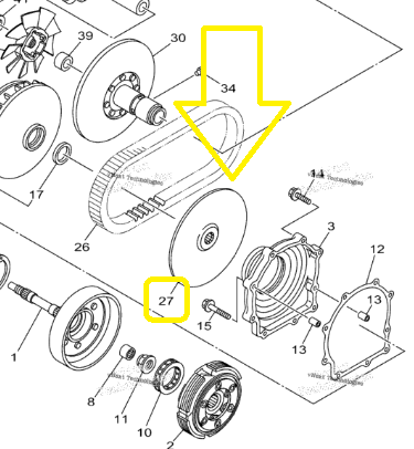 SEMI FULIE VARIATOR PRINCIPALA YAMAHA RHINO 700 2008-2013 [4]