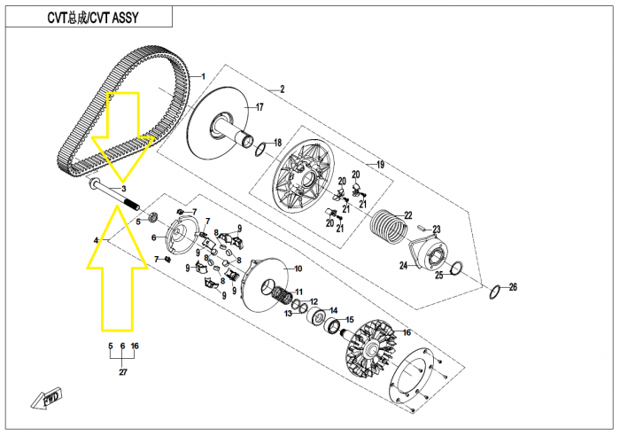 SURUB VARIATOR CFMOTO ATV/SSV/UTV 625 / 950 / 1000 2022-2024 (17,5CM) [2]