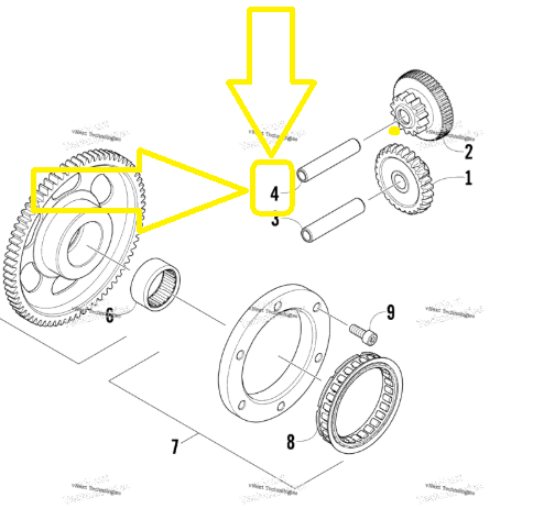 BOLT PINION PORNIRE ARCTIC-CAT 350/366/400/425/450/500 2008-2024 ( 12X58 ) [2]