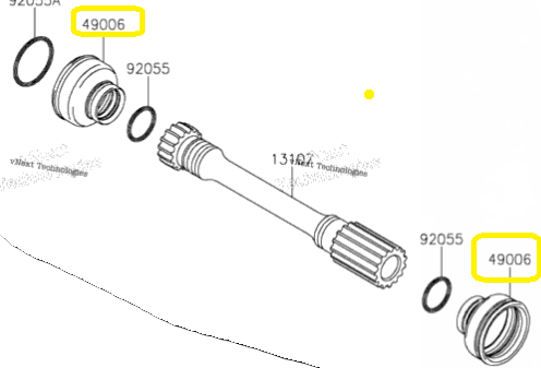 BURDUF CARDAN KAWASAKI KVF 360 / 650 / 700 / 750 2003-2023 [3]