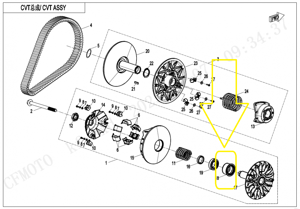 RULMENT VARIATOR CFMOTO  600 / 625 , CAN-AM G1 / G2 [3]
