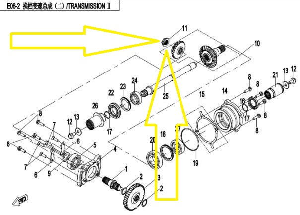 PIULITA AX PINION CONIC TRANSMISIE CFMOTO ATV/SSV/UTV 2007-2026 [3]