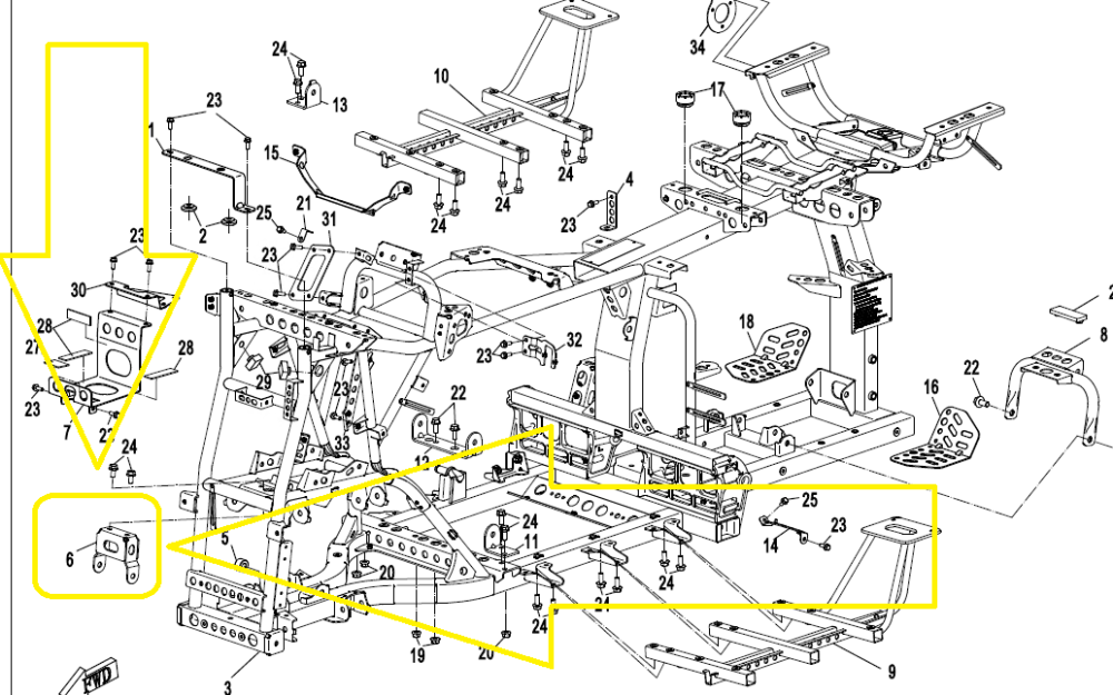 SUPORT DIFERENTIAL FATA CFMOTO CFORCE 850 / 1000 2017-2025 [2]