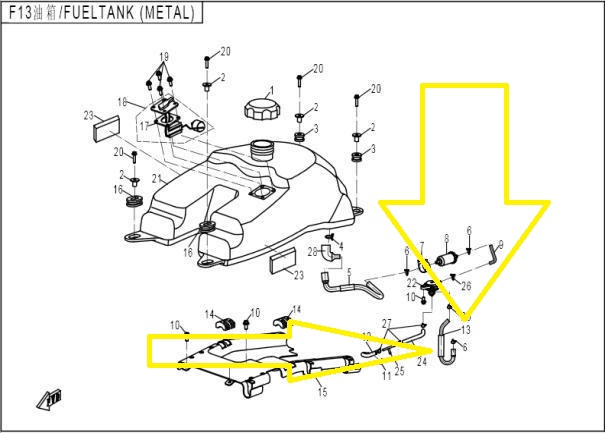FURTUN BENZINA CFMOTO 500 2007-2016 / VAS EXPANSIUNE CFMOTO 800 [2]