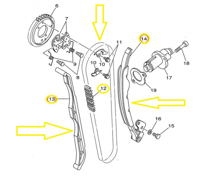 KIT DISTRIBUTIE YAMAHA GRIZZLY/RHINO 660 2002 - 2008 [2]