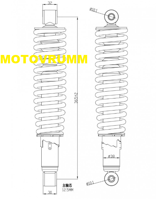 Amortizor fata CFMoto 500 / 500A / 600 07-19 LUNGIME 365MM [4]