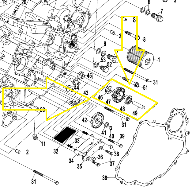 ANSAMBLU PINION CENTRIFUGA ULEI CFMOTO ATV/UTV/SSV 800/820/850/950/1000 2012-2026 [3]
