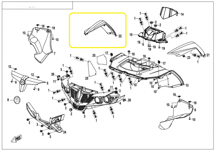 APARATOARE NOROI FATA DREAPTA CFMOTO 550 / 600 2015-2019 [2]