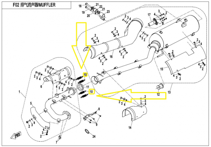 ARC ESAPAMENT CFMOTO ATV / UTV / SSV  ZFORCE / UFORCE / CFORCE 400/500/520/550/600/625 [3]