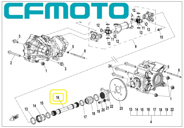 AX CARDAN SPATE CFMOTO CFORCE 500/520/625 Long 2015-2021 [3]