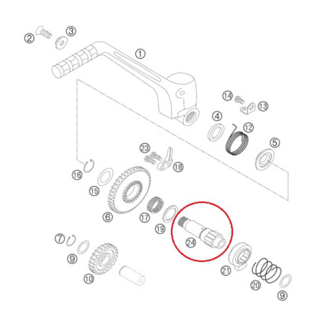 AX PEDALA PORNIRE KTM 2T / 4T EXC/SX 250-300-400-450-530  2000-2016 [2]