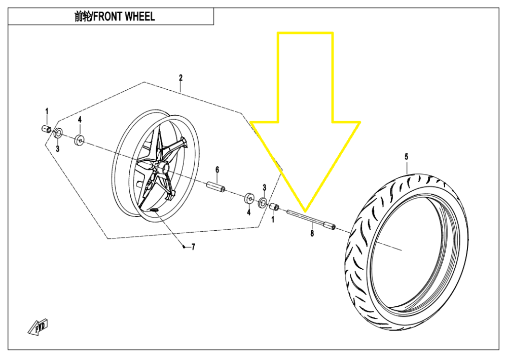 AX ROATA FATA CFMOTO NK125 / NK250 / 300 CL-X / NK 300 2018-2026 [2]