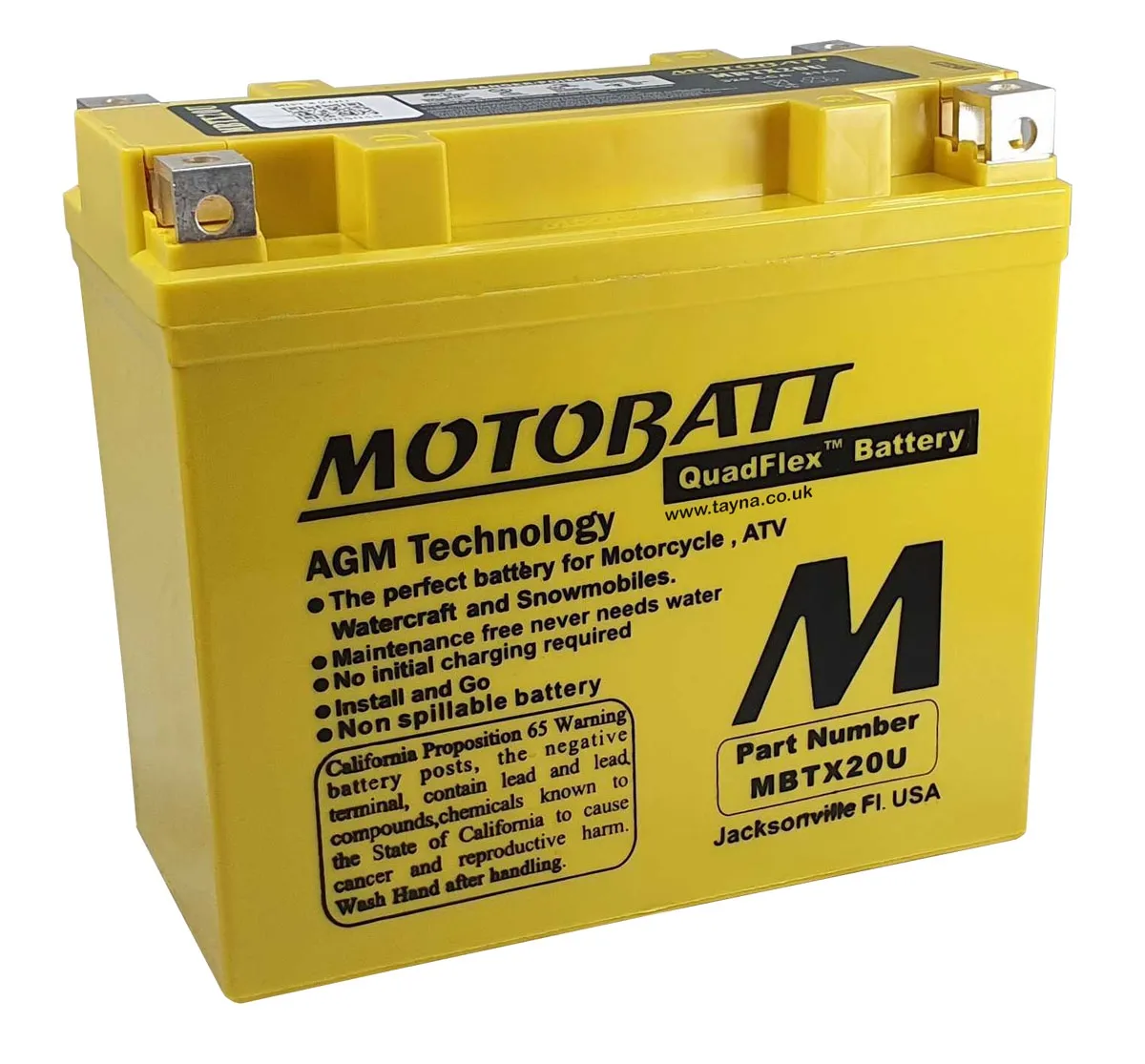 BATERIE MOTOBATT CAN-AM / ARCTIC-CAT / Harley Davidson / POLARIS ( MBTX20U 175X87X155 ) [1]
