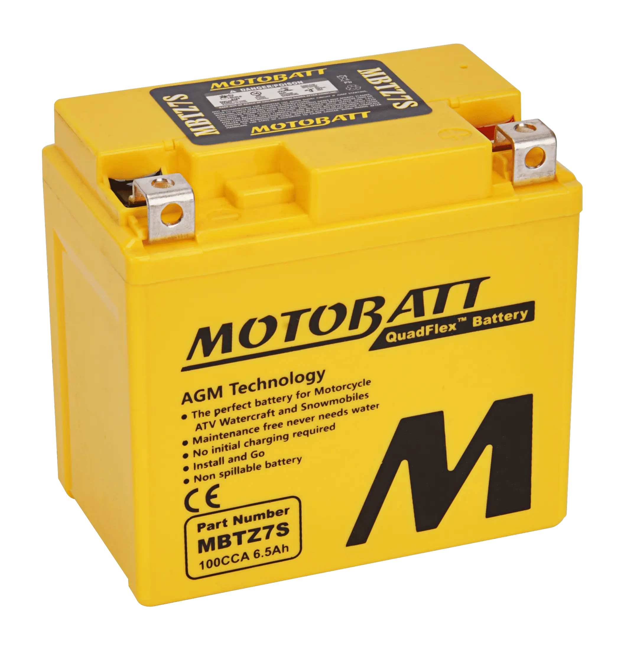 BATERIE MOTOBATT QUADFLEX MBTZ7S 12V 6.5AH 114X70X107 FĂRĂ ÎNTREȚINERE - PLUTATĂ (100A) [2]