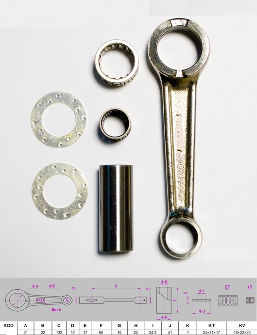 KIT BIELA KTM SX 250  '90-'99 / EXC 250  '90-'99 / EXC 300  '90-'03 WOSSNER [3]