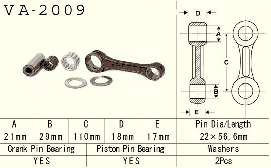 KIT Biela Yamaha YFS200 Blaster 88-06 /  DT 200 90-93 [2]