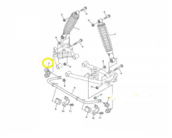 BIELETA  ANTIRULIU YAMAHA  GRIZZLY 550/660/700 DREAPTA SPATE [2]